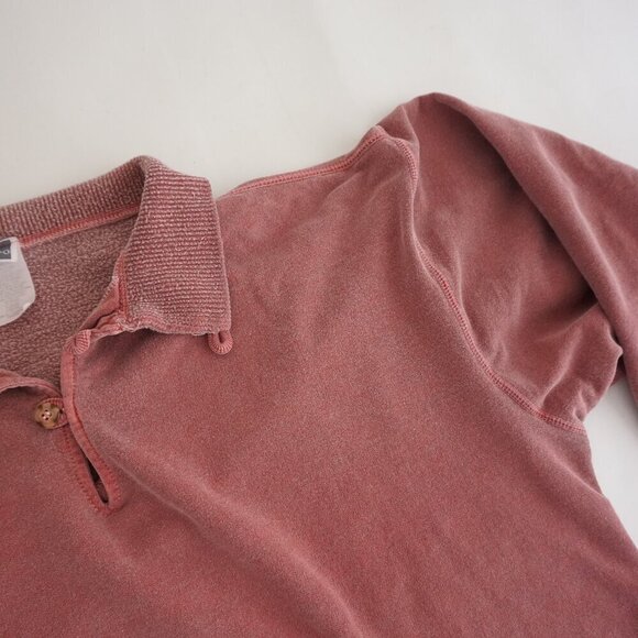 Vintage Allegro Maroon Button Collar 100% Cotton Lightweight Sweater XL - Picture 8 of 9